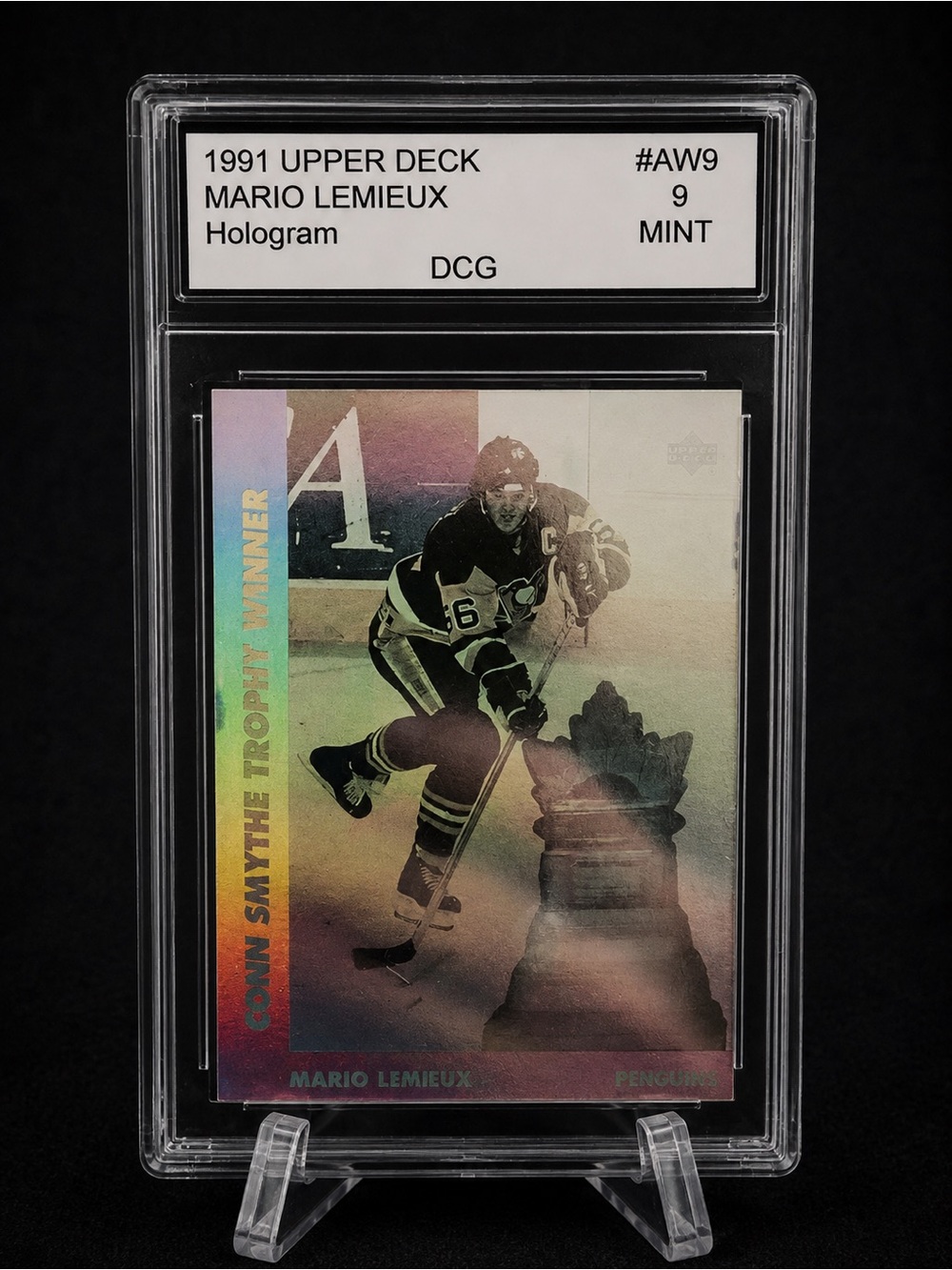 1991 Upper Deck Mario Lemieux Hologram Trading Card - Pittsburg Penguins